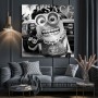 Monochromes Pop Art Leinwandbild mit skurriler Figur