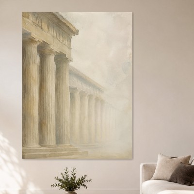Antike Säulen im Nebel, Wandbild oder Fine Art Print
