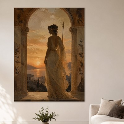 Antikes Abendlicht mit Frau, Wandbild oder Fine Art Print