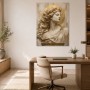 Antike Frauenbüste mit Goldakzent, Kunstwerk oder Acrylbild