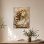 Antike Frauenbüste mit Goldakzent, Kunstwerk oder Acrylbild
