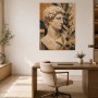Klassische Büste mit Olivenzweig, Kunstwerk oder Modernes Wandbild