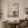 Lotus, Steinbalance und Goldkreis als Leinwand oder Poster