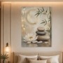 Lotus, Steinbalance und Goldkreis als Leinwand oder Poster