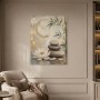 Lotus, Steinbalance und Goldkreis als Leinwand oder Poster