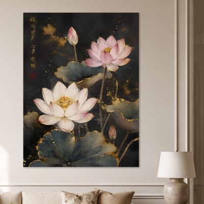 Lotusblüten im Dunkel, Kunstwerk oder Fine Art Print