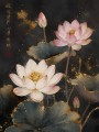 Lotusblüten im Dunkel, Kunstwerk oder Fine Art Print