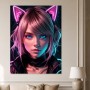 Neon Porträt zwischen Acrylbild und Poster