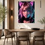 Neon Porträt zwischen Acrylbild und Poster