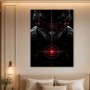 Futuristisches Wandbild oder Acrylglasbild mit rotem Zielerfassungsporträt