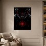 Futuristisches Wandbild oder Acrylglasbild mit rotem Zielerfassungsporträt