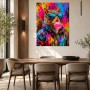 Bunte Street Art mit Eichhörnchen, Leinwand oder Poster
