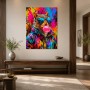 Bunte Street Art mit Eichhörnchen, Leinwand oder Poster