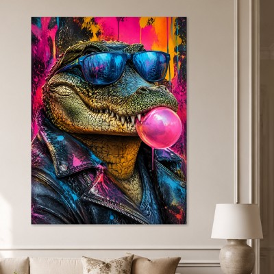Cooler Alligator mit Sonnenbrille, Gallery Print oder Poster