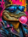 Cooler Alligator mit Sonnenbrille, Gallery Print oder Poster