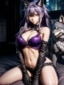 Anime-Fantasy mit Wolf, Leinwand oder Poster für moderne Räume