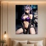 Anime-Fantasy mit Wolf, Leinwand oder Poster für moderne Räume