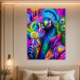 Bunter Pfau mit Sonnenbrille, Poster oder Leinwand für moderne Räume