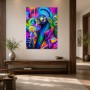 Bunter Pfau mit Sonnenbrille, Poster oder Leinwand für moderne Räume