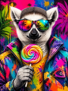 Exotisches Waschbärporträt als Poster oder Acrylbild