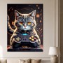 Gaming-Katze mit Controller als Canvas Print oder Poster