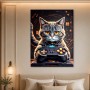 Gaming-Katze mit Controller als Canvas Print oder Poster