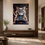 Gaming-Katze mit Controller als Canvas Print oder Poster