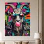 Bunte Ziege mit Sonnenbrille, Poster oder Leinwand im Pop-Art-Stil