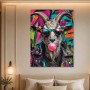 Bunte Ziege mit Sonnenbrille, Poster oder Leinwand im Pop-Art-Stil