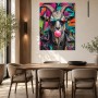 Bunte Ziege mit Sonnenbrille, Poster oder Leinwand im Pop-Art-Stil