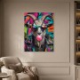 Bunte Ziege mit Sonnenbrille, Poster oder Leinwand im Pop-Art-Stil