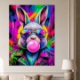 Bunter Hase mit Sonnenbrille, Pop Art Wandbild und Poster