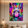 Bunter Hase mit Sonnenbrille, Pop Art Wandbild und Poster