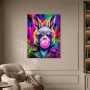 Bunter Hase mit Sonnenbrille, Pop Art Wandbild und Poster
