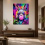 Bunter Hase mit Sonnenbrille, Pop Art Wandbild und Poster