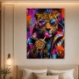Pop Art Leopard mit Sonnenbrille, Poster oder Acrylbild