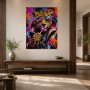 Pop Art Leopard mit Sonnenbrille, Poster oder Acrylbild