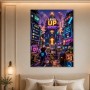 Neonstadt im Pixelstil, Poster oder Wandbild für Gamer