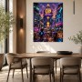 Neonstadt im Pixelstil, Poster oder Wandbild für Gamer