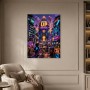 Neonstadt im Pixelstil, Poster oder Wandbild für Gamer