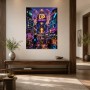 Neonstadt im Pixelstil, Poster oder Wandbild für Gamer