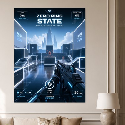 Futuristisches Modernes Wandbild und Gallery Print im Zero-Ping-Stil