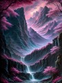 Fantastische Berglandschaft als Wandbild oder Leinwandbild
