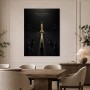 Dunkles Schachmotiv mit Goldkönig, Moderne Kunst oder Poster