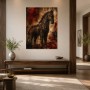 Dramatisches Pferd als Kunstwerk oder Wandbild mit antiker Wirkung