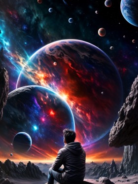 Kosmische Vision als Wandbild oder Kunstdruck für moderne Räume