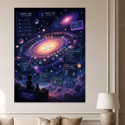 Retro-Gaming-Galaxie als Wandbild oder Poster