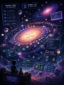 Retro-Gaming-Galaxie als Wandbild oder Poster