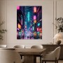 Neonstadt bei Nacht, Modernes Wandbild oder Acrylbild