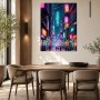 Neonstadt bei Nacht, Modernes Wandbild oder Acrylbild